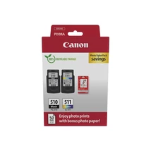 Canon PG-510/CL-511 (9ml BK+9ml CMY) eredeti 2db-os tintapatron multipack+Fotópapír
