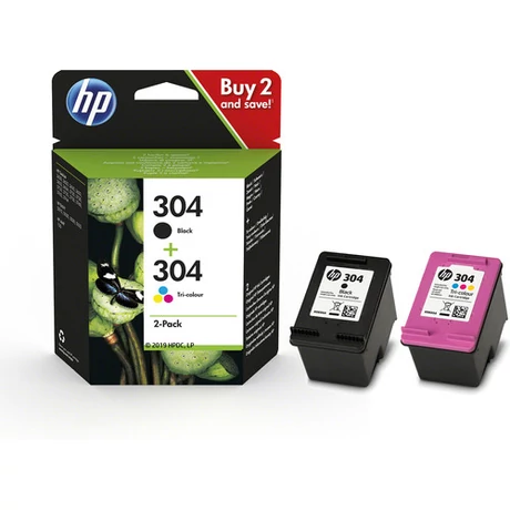 HP 304 (3JB05AE) (4 ml BK+3ml CMY) eredeti 2db-os patron csomag 