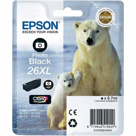 Epson 26XLPBK (T2631) eredeti tintapatron