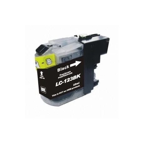 Brother LC123/LC127BK (20 ml) kompatibilis (CHIP-es) tintapatron /Lepkés CN/