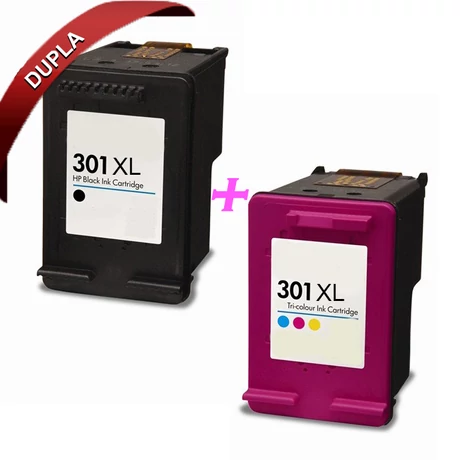 HP 301 XL (CH563EE/CH564EE ) (BK+CMY) kompatibilis tintapatron csomag /Lepkés CN/
