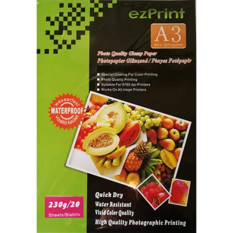 ezPrint Fotópapír A3 20 lap 230g fényes