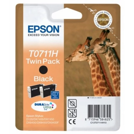 Epson T07114H (C13T07114H10) BK (2x11ml) Eredeti tintapatron