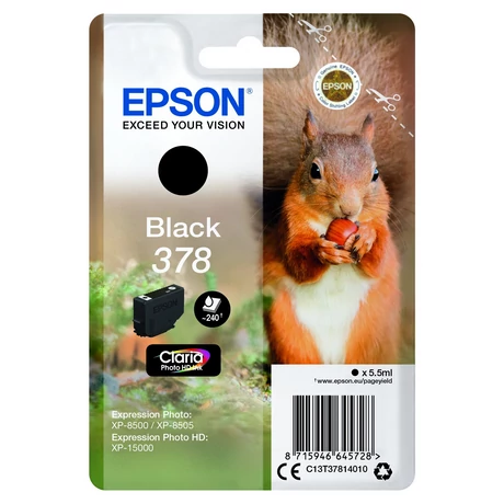 Epson 378 (T3781) (C13T37814010) BK (5,5ml) Eredeti tintapatron