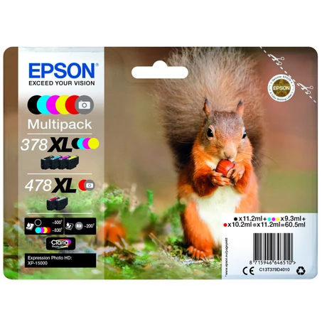 Epson 378XL + 478XL (T379D) (C13T379D4010) (60,5ml) Eredeti Multipack