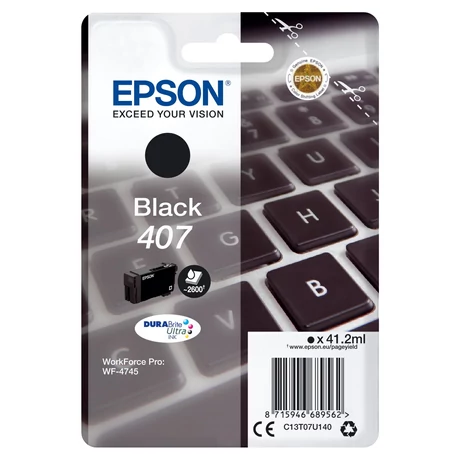 Epson 407 (T07U1) (BK) (41,2ml) eredeti tintapatron