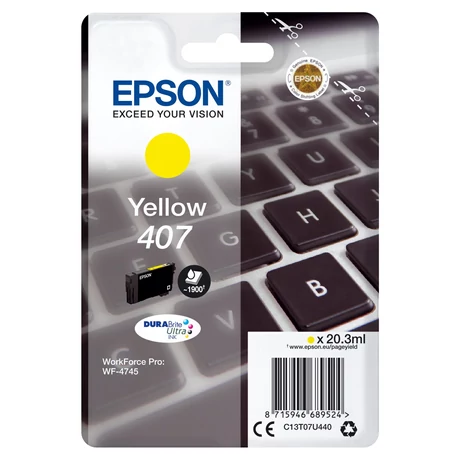 Epson 407 (T07U4) (Y) (20,3ml) eredeti tintapatron