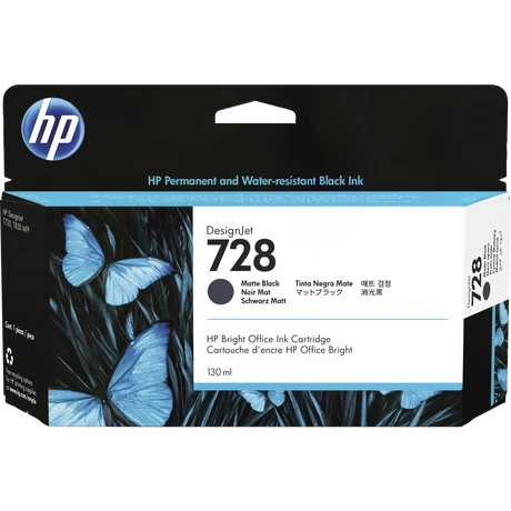 HP 728 (3WX25A) (MBk) (130ml) eredeti tintapatron